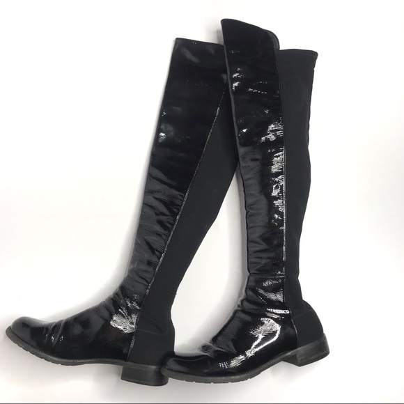 Stuart Weitzman Shoes - Stuart Weitzman 5050 Black Patent Leather Boots